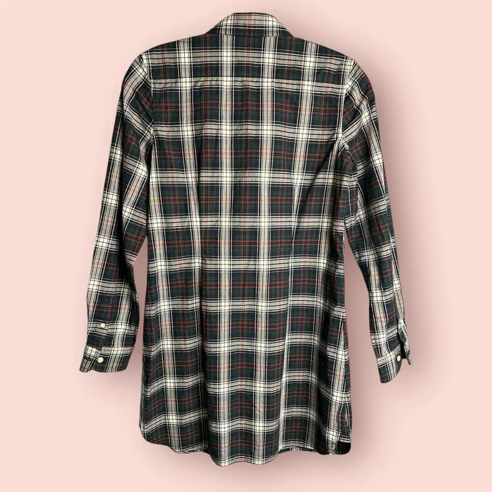 Ralph Lauren Girls Plaid Cotton Shirtdress Christmas Plaid Button Down 14 Large